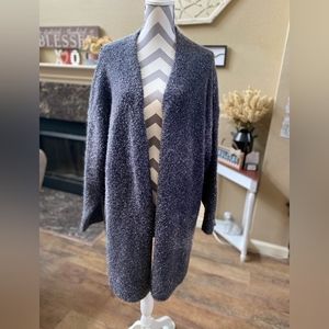 Dark gray sparkly cardigan sweater knee length plus size 22/24